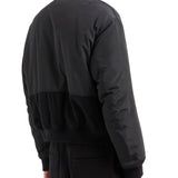 Bomber con zip in nylon nero/grigio