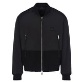 Bomber con zip in nylon nero/grigio