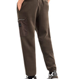 Pantalone con zip pocket nero oliva