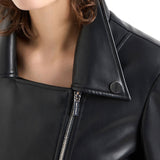 Giacca biker in pelle nero