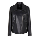 Giacca biker in pelle nero