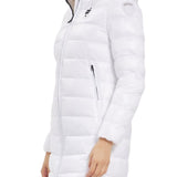 Piumino zip con cappuccio Adelaide nero/beige