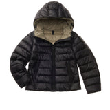 Piumino con zip e cappuccio Caroll junior nero/beige