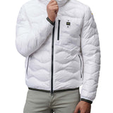 Piumino con zip e cappuccio Wave bianco