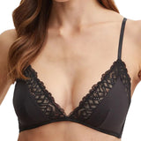 Reggiseno a trinagolo con inserti in pizzo nero