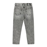 Jeans dad washed denim grigio