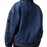 Bomber bambino di jeans in denim medio