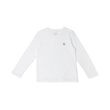 T-shirt teen a maniche lunghe con logo minimal bianco