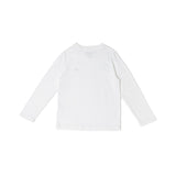 T-shirt teen a maniche lunghe con logo minimal bianco