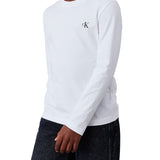 T-shirt teen a maniche lunghe con logo minimal bianco