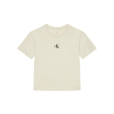 T-shirt teen logo boxy beige