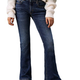 Jeans teen modello flare in denim scuro