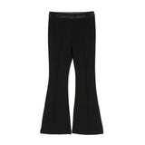 Leggings kids modello flare logo tape nero