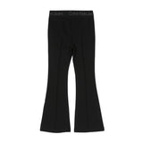 Leggings kids modello flare logo tape nero