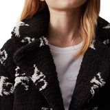 Cappotto Teddy con monogram allover nero