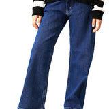 Jeans a gamba larga authentic in denim medio