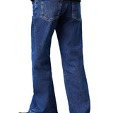 Jeans a gamba larga authentic in denim medio