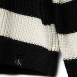 Girocollo kids a righe taglio relaxed nero/bianco