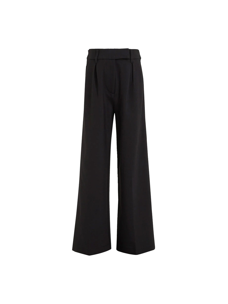 Pantalone teen palazzo con pinces nero