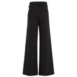 Pantalone teen palazzo con pinces nero