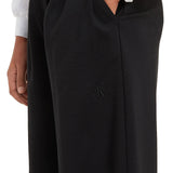 Pantalone teen palazzo con pinces nero