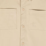 Camicia neonato con tasconi satin beige