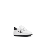 Sneakers neonato con chiusura a velcro con logo bianco