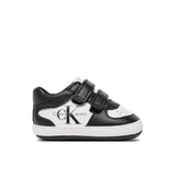 Sneakers neonato con chiusura a velcro con logo nero/bianco