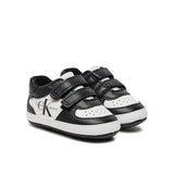 Sneakers neonato con chiusura a velcro con logo nero/bianco