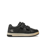 Sneakers junior con chiusura a velcro con logo posteriore nero