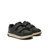 Sneakers junior con chiusura a velcro con logo posteriore nero