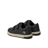 Sneakers junior con chiusura a velcro con logo posteriore nero