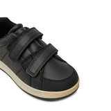 Sneakers junior con chiusura a velcro con logo posteriore nero