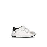 Sneakers kids  con chiusura a velcro con logo posteriore bianco/nero