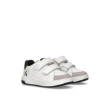 Sneakers kids  con chiusura a velcro con logo posteriore bianco/nero