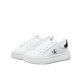 Sneakers junior in ecopelle bianco/nero