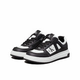 Sneakers junior  in ecopelle nero/bianco