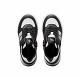 Sneakers junior  in ecopelle nero/bianco