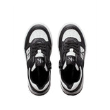 Sneakers kids  in ecopelle nero/bianco