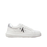 Sneakers chunky cupsole con logo laterale bianco/argento