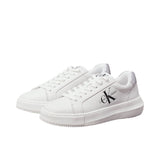 Sneakers chunky cupsole con logo laterale bianco/argento