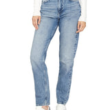 Jeans slim a vita alta in denim chiaro