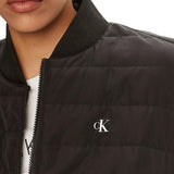 Bomber con zip e logo nero