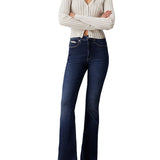 Jeant skinny con gamba svasata denim scuro