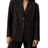 Blazer a righe sottili nero