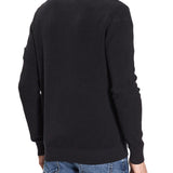 Cardigan in maglia con zip e patch del logo nero