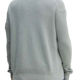 Cardigan in maglia con zip e patch del logo grigio