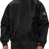 Bomber con zip con patch logo nero