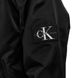 Bomber con zip con patch logo nero