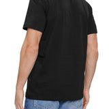 T-shirt a maniche corte con logo sul petto nero